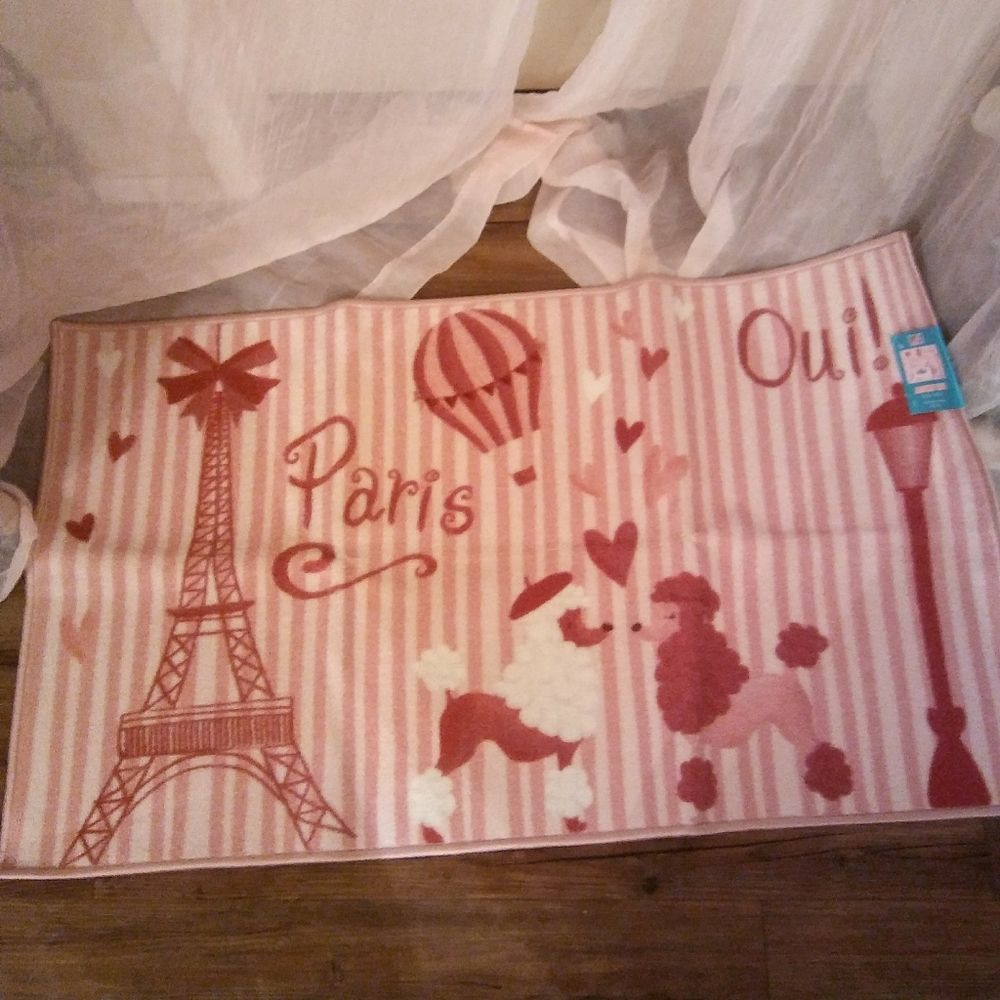 New Matching Paris Rug & Shower Curtain